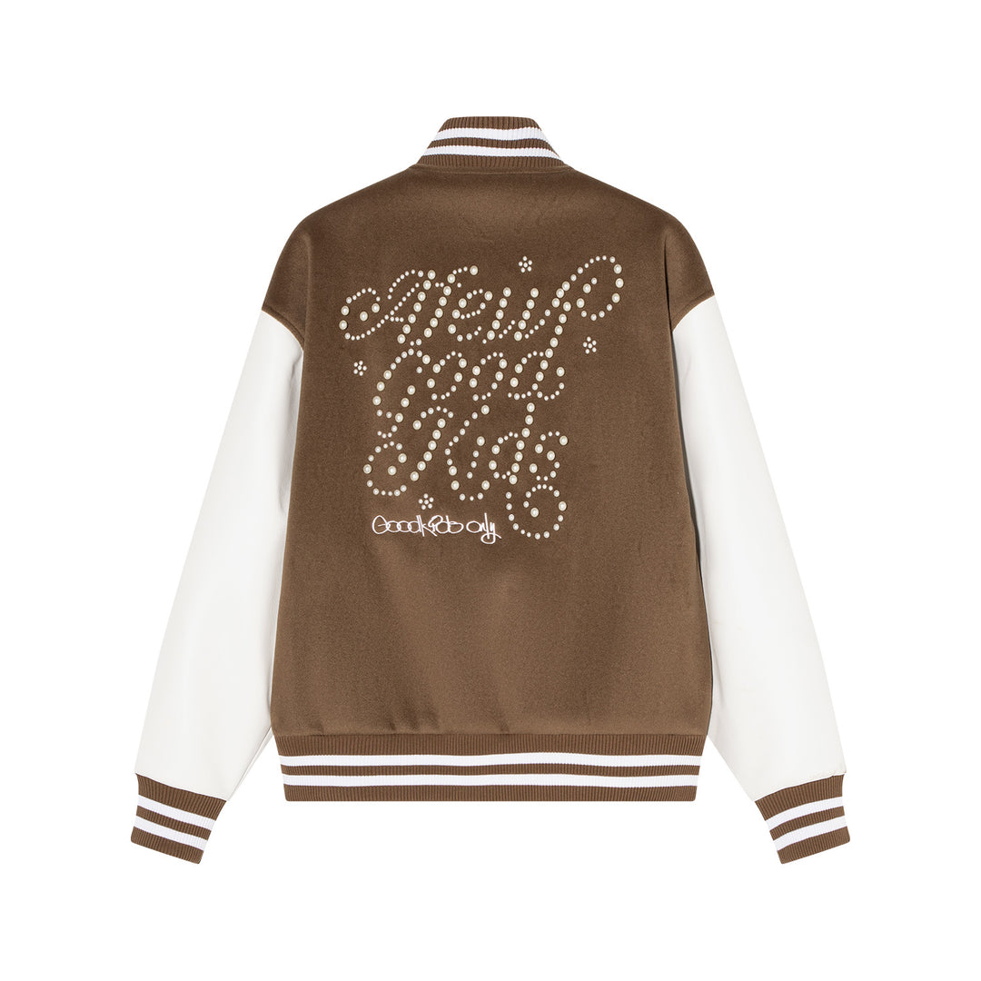 (AFGK)"Pearl logo varsity jacket"