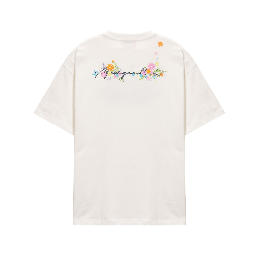(AFGK) “Floral Embroidery Logo T-Shirt”