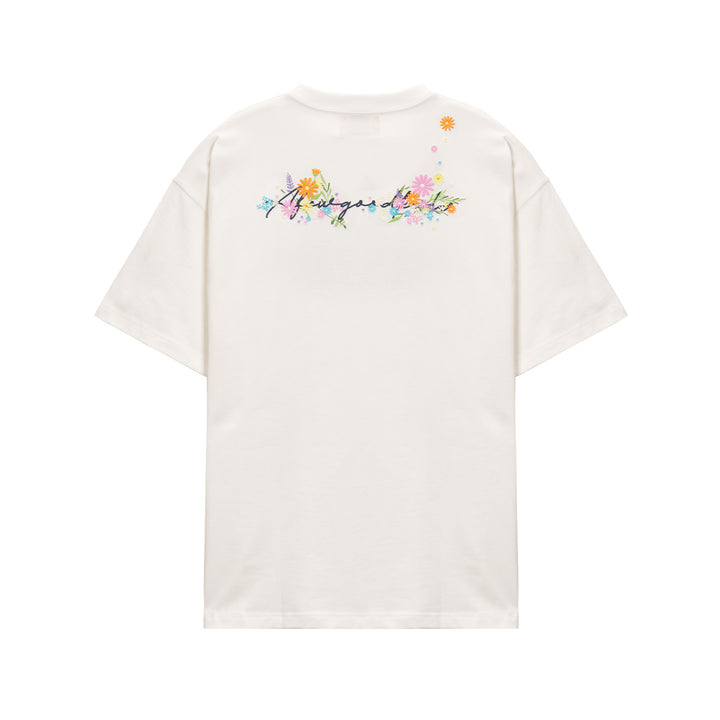 (AFGK) “Floral Embroidery Logo T-Shirt”