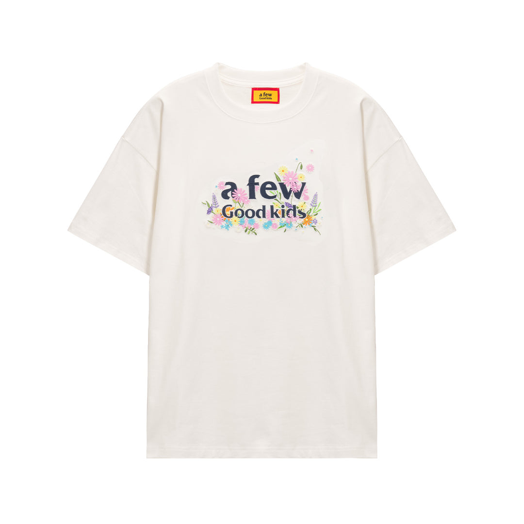 (AFGK) “Floral Embroidery Logo T-Shirt”