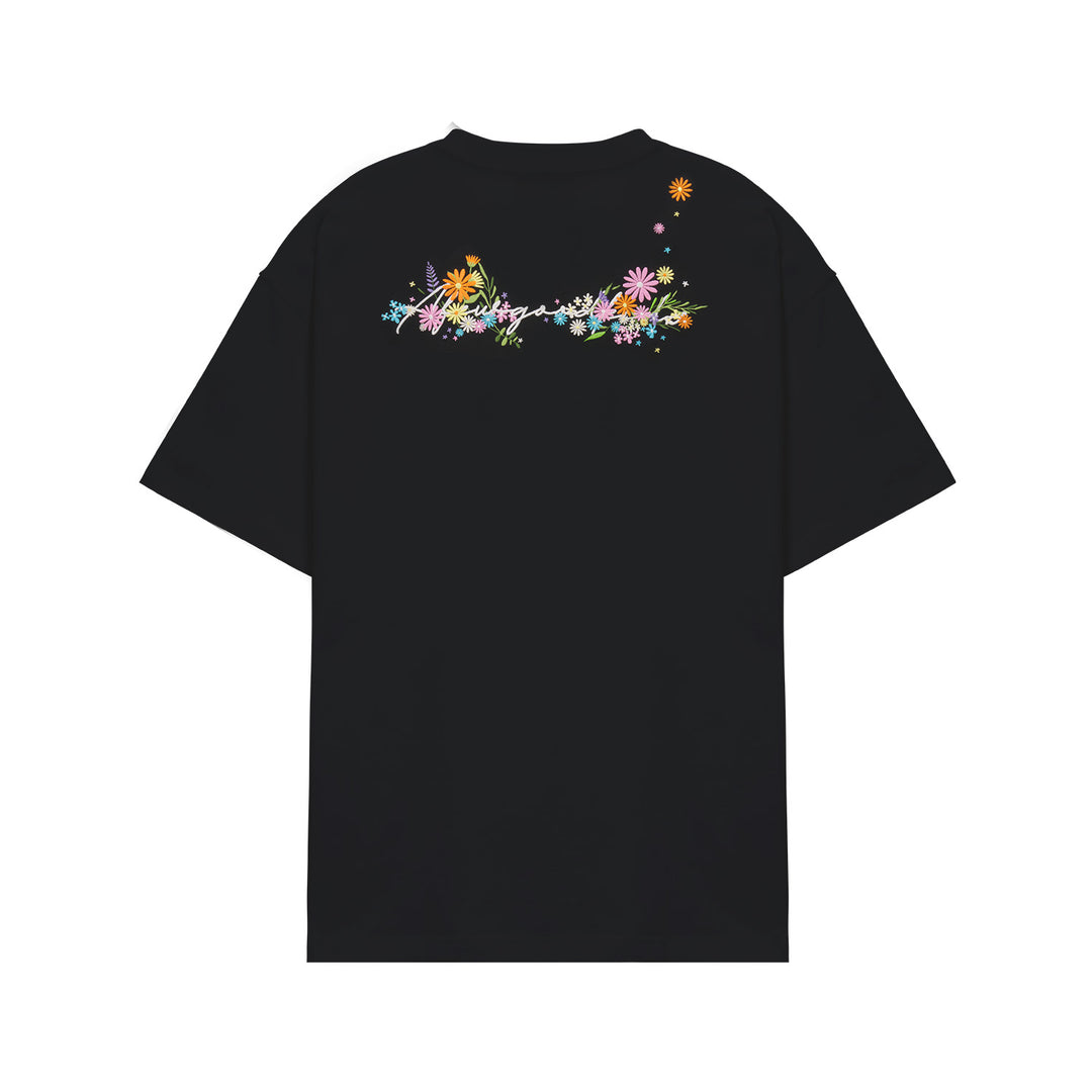 (AFGK) “Floral Embroidery Logo T-Shirt”