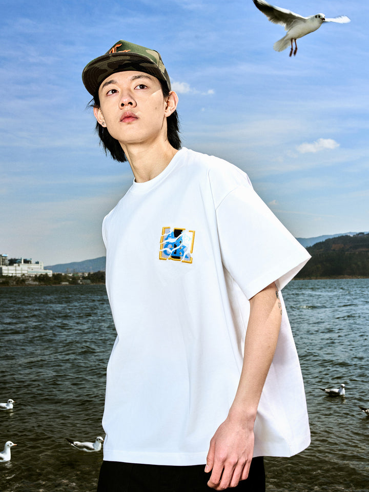 DONCARE(AFGK) “Embroidered broken logo tee”