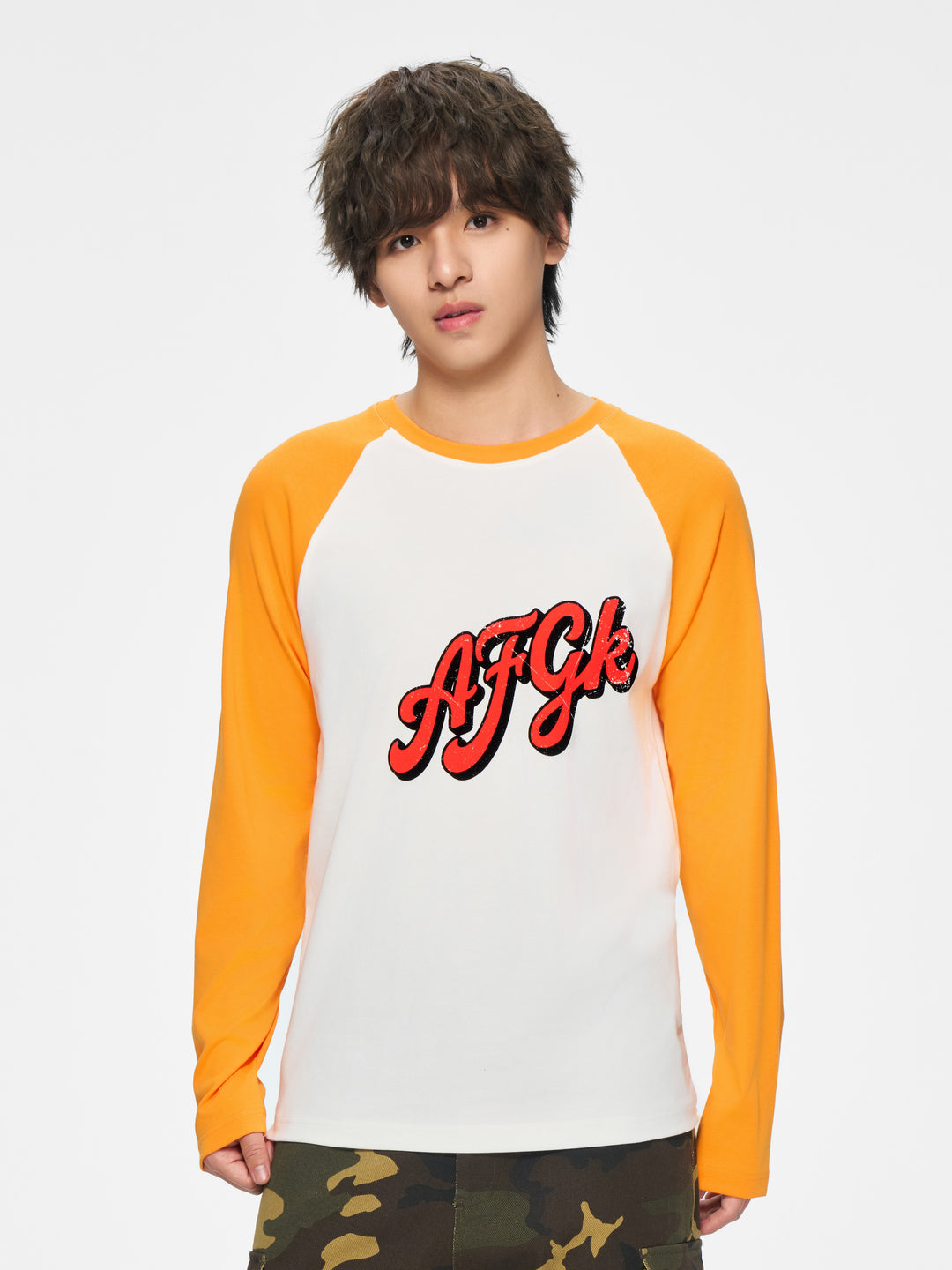 (AFGK) "Distressed Raglan Tee"