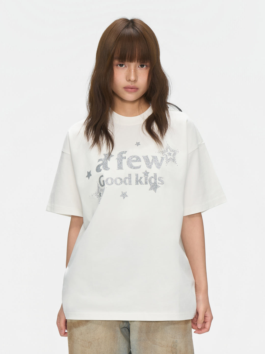 (AFGK) "Glitter Star Rhinestone Logo Tee”