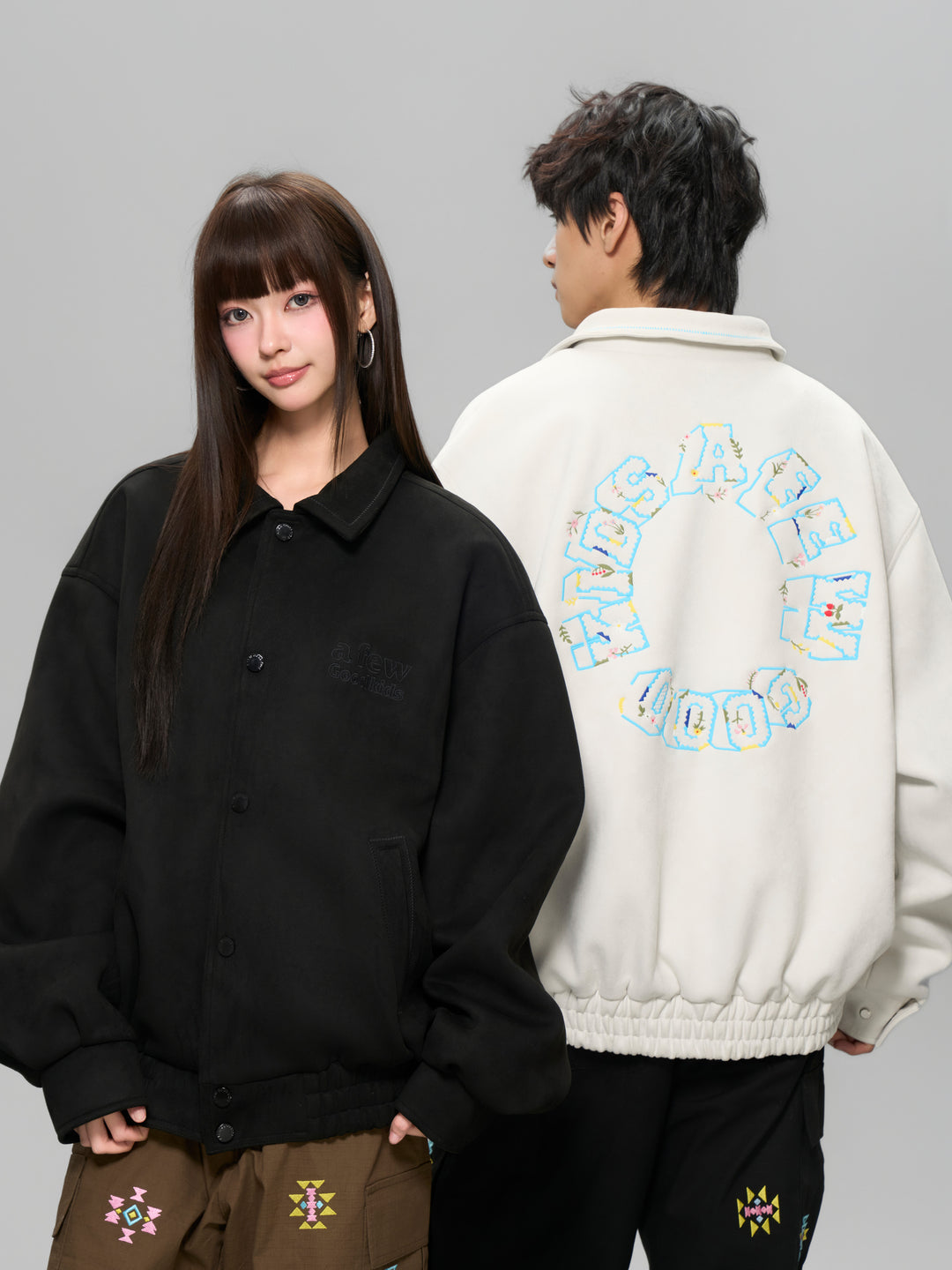 DONCARE(AFGK) "Ethnic Style logo suede jacket"