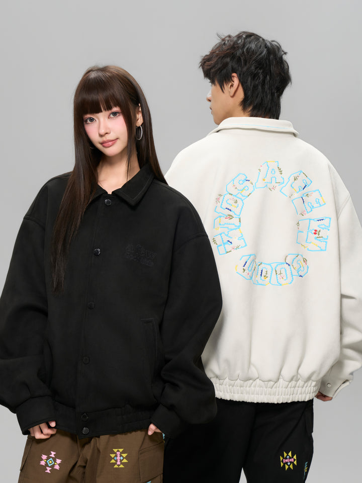DONCARE(AFGK) "Ethnic Style logo suede jacket"