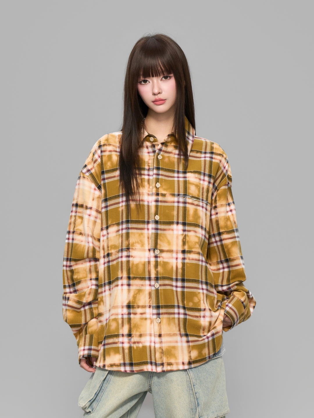 Tie-dye check shirt