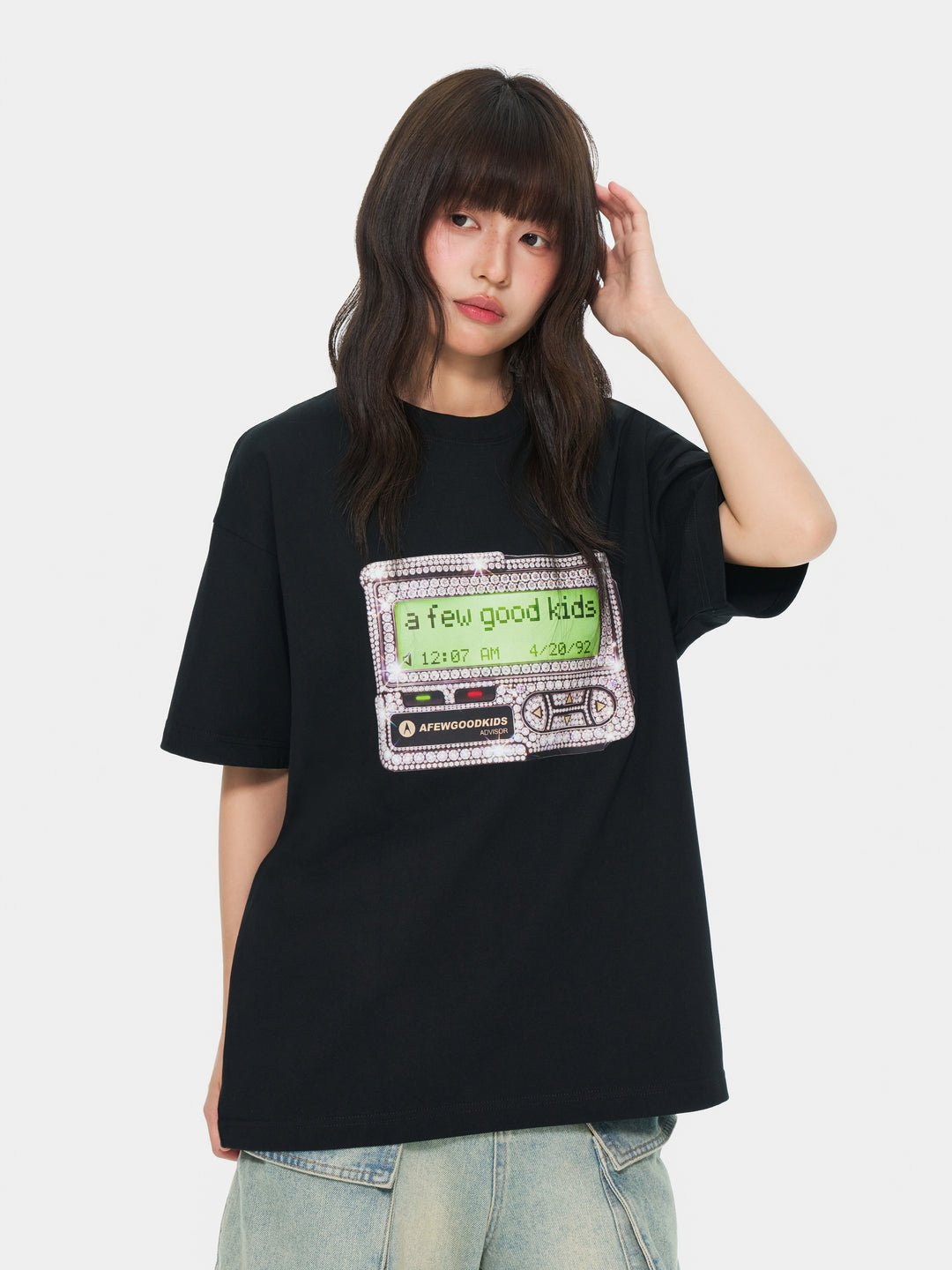 (AFGK) "Retro Diamond Pager Graphic Tee"