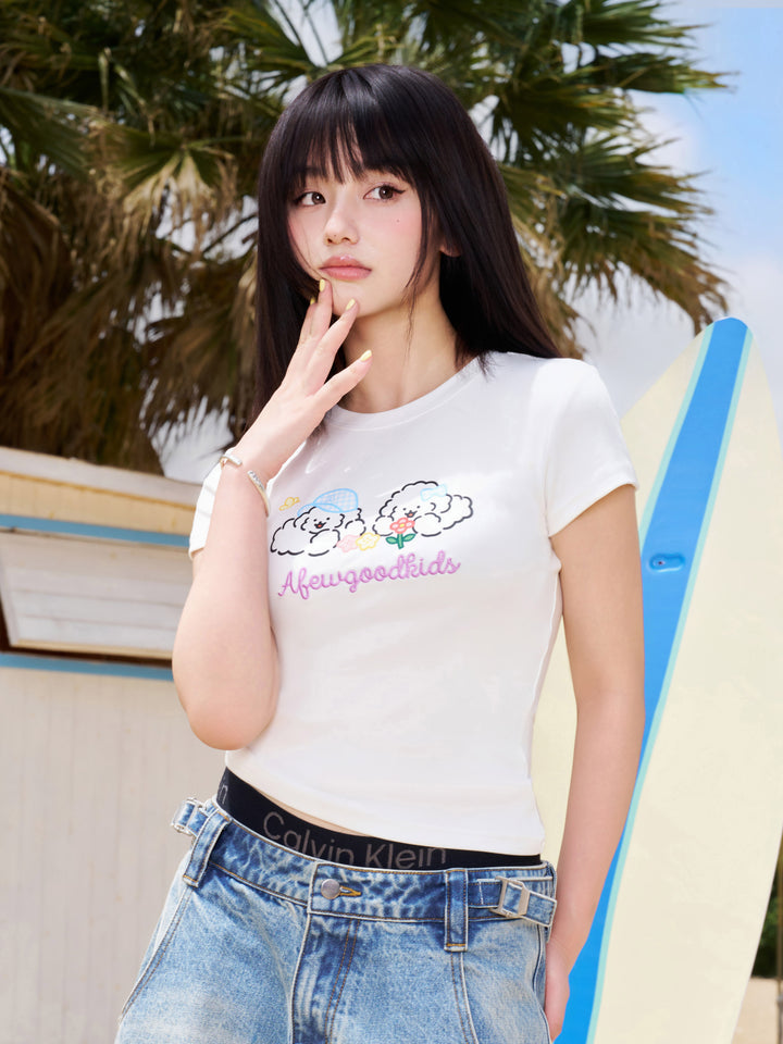 AFGK x Tombonia "Floral puppy logo tee"