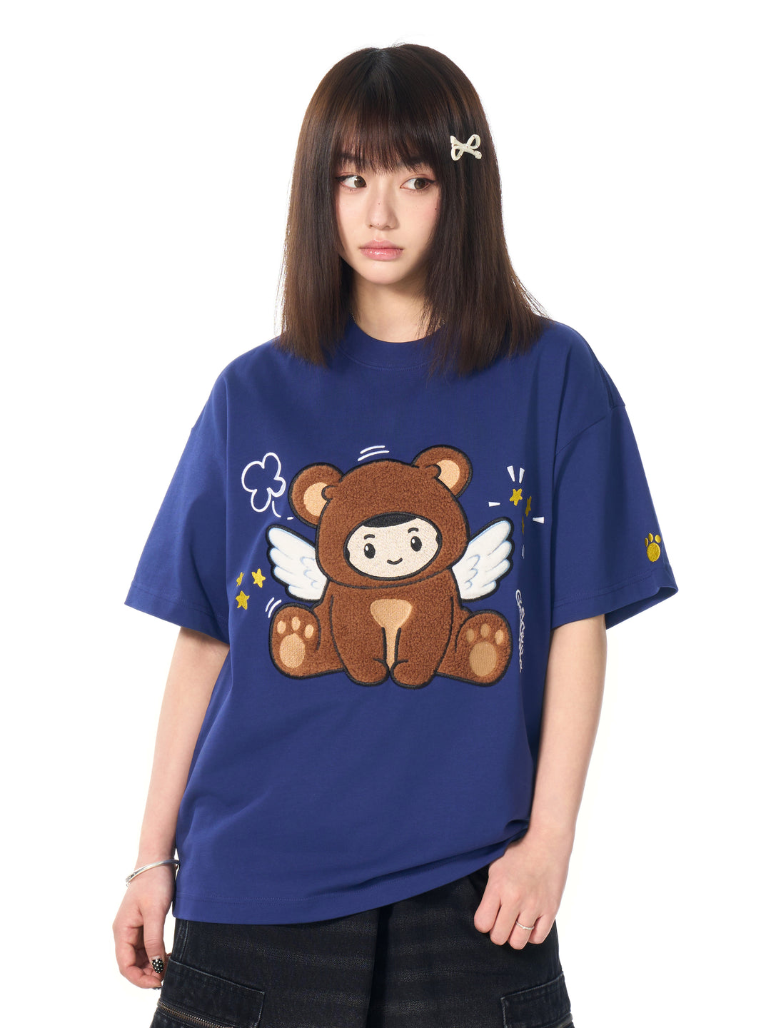DONCARE(AFGK) "Flocked angel logo tee"
