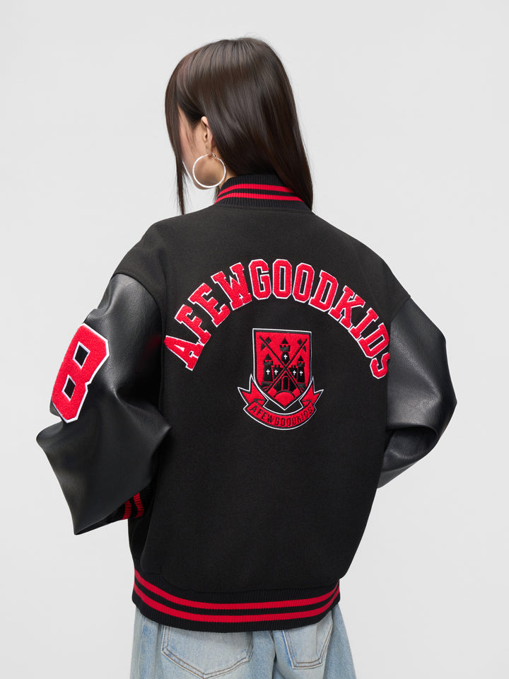 DONCARE(AFGK) "Logo badge varsity jacket"