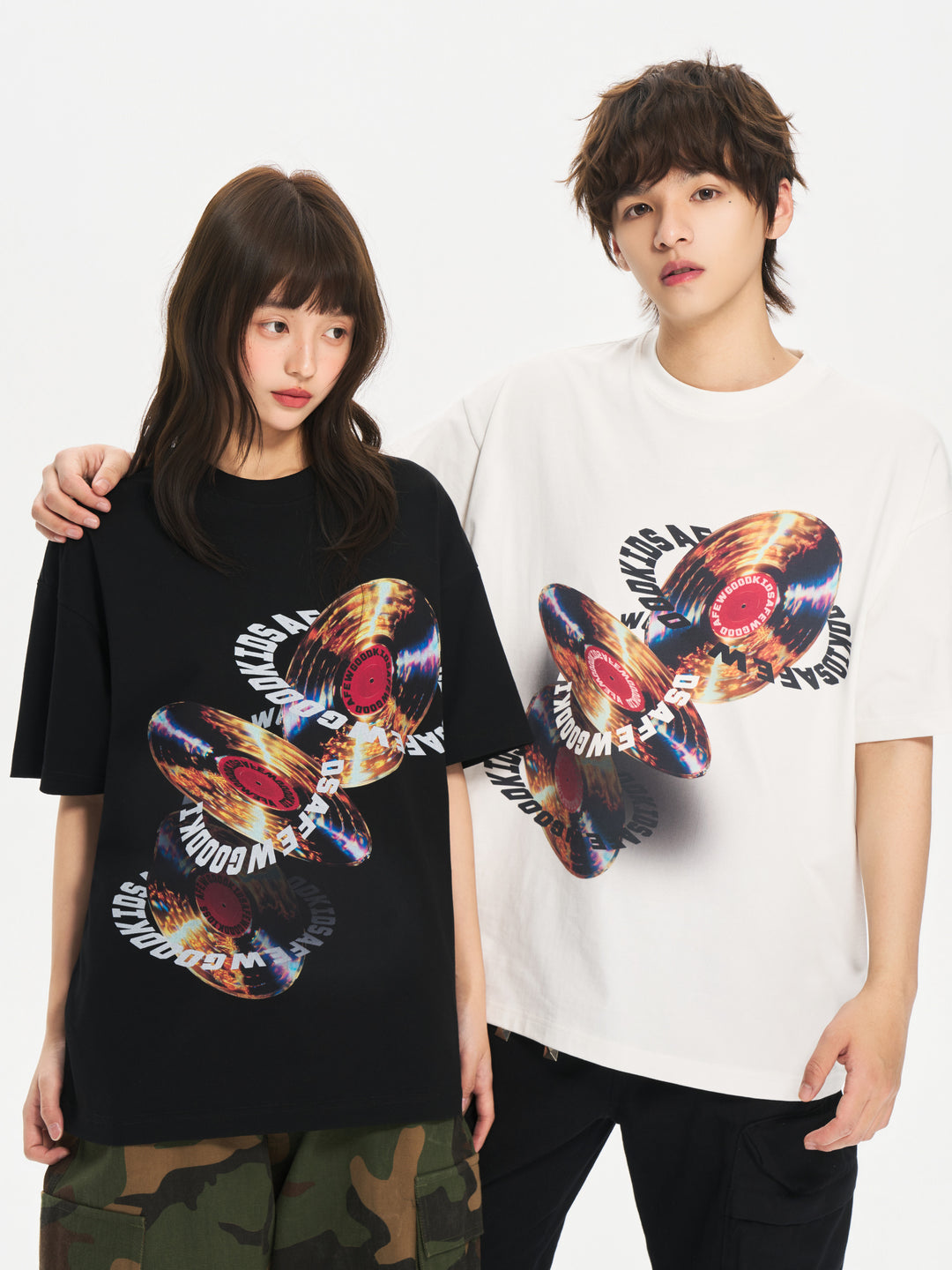 (AFGK) "Vinyl Record Graphic T-Shirt"