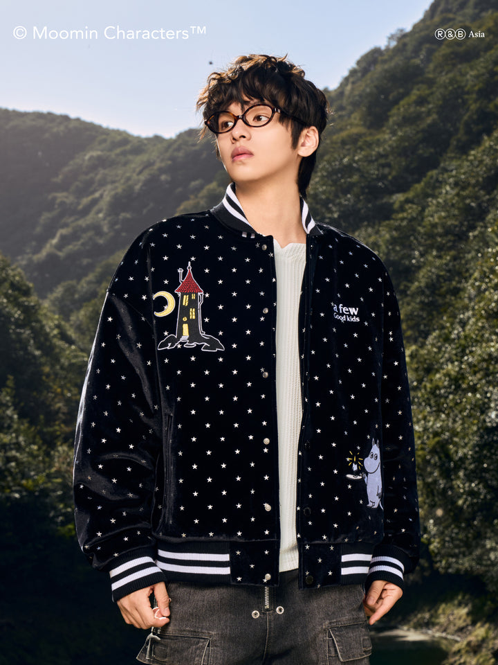 AFGK X MOOMIN "Velvet varsity jacket"