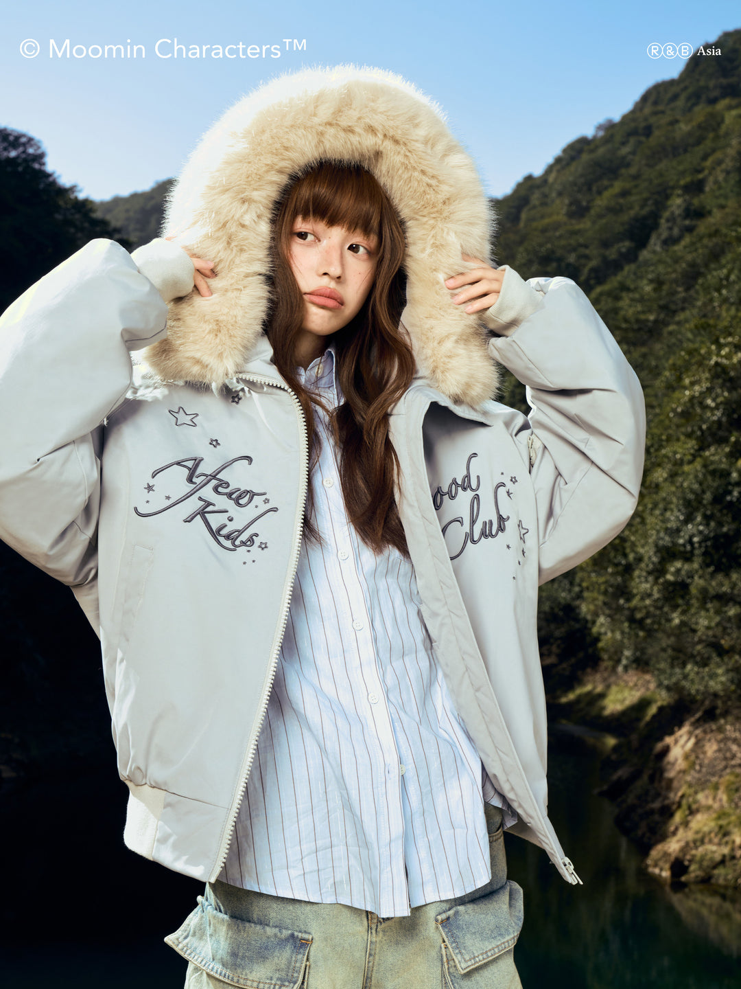 AFGK X MOOMIN "Fur-trimmed padded parka jacket“