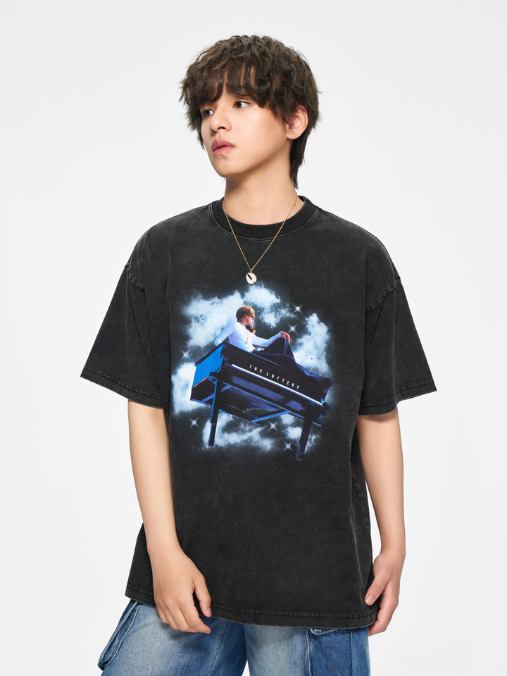 (AFGK) "The Lottery Tour Vintage Washed Graphic Tee"