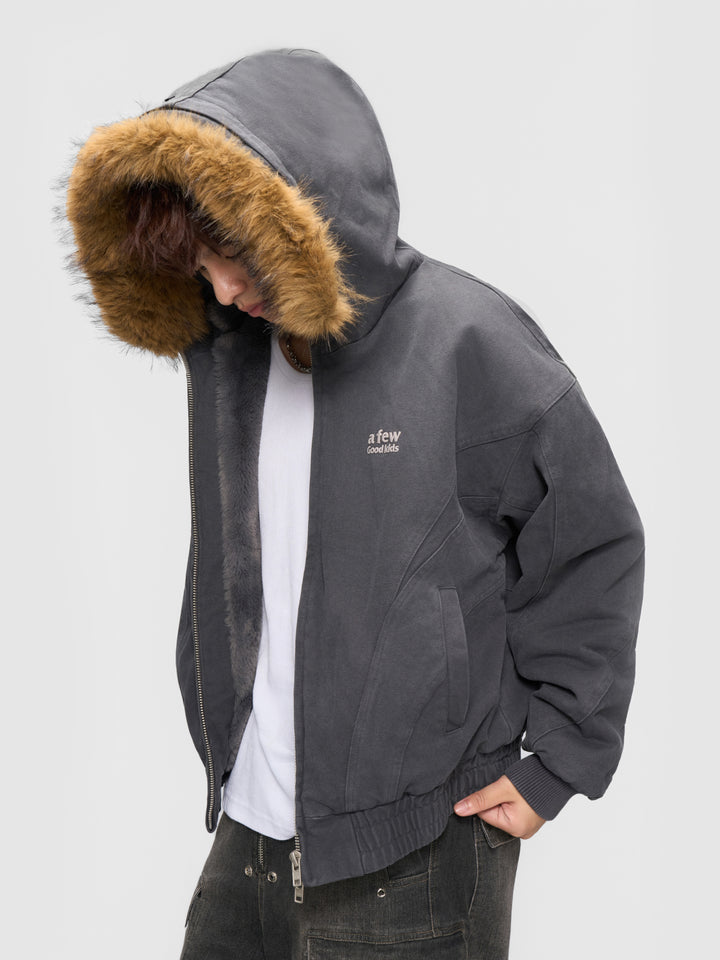 DONCARE(AFGK) "Paneled fur jacket"