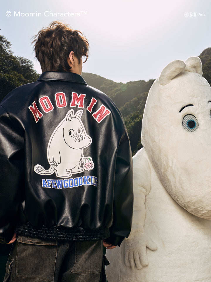AFGK X MOOMIN "Logo leather jacket"