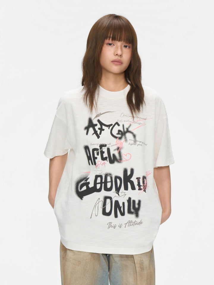 (AFGK) "Graffiti Spray Logo Tee“