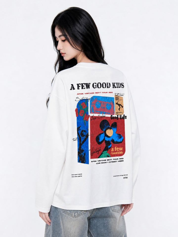 (AFGK) "Vintage Virtual Tour Graphic Henley Shirt"