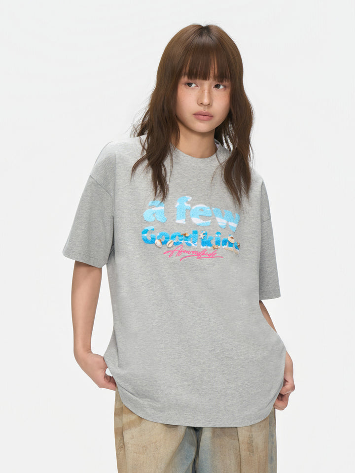 (AFGK) "Ocean Breeze Chenille Embroidery Tee"