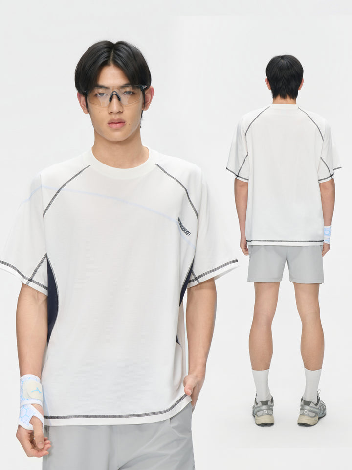 (AFGK) "Contrast Stitch Tech Tee"