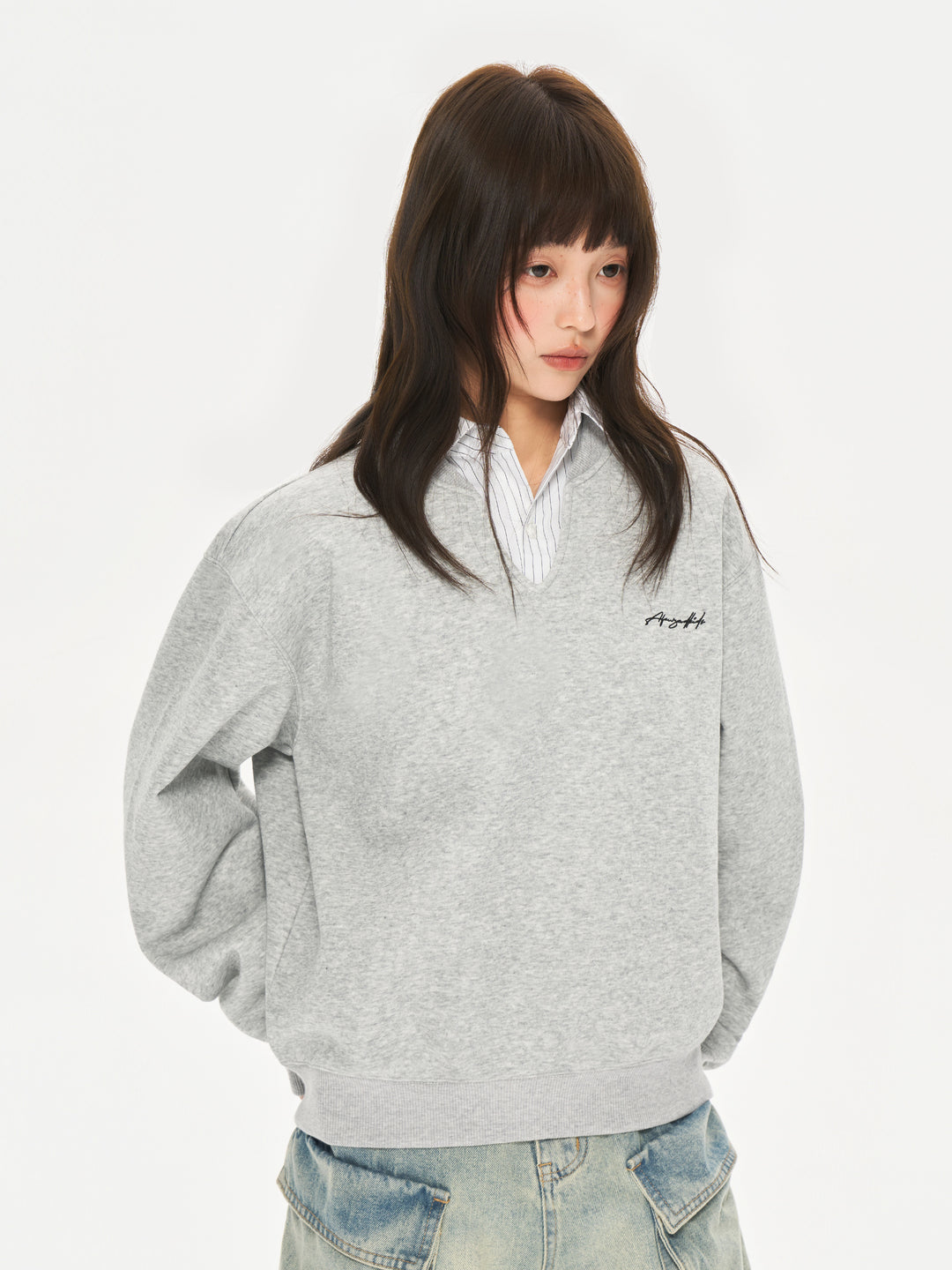 (AFGK) "Layered Collar Sweatshirt"