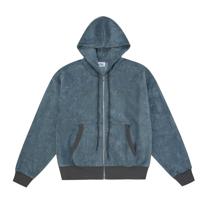 (AFGK) Pegasus Suede-Fleece Zip-Up Hoodie