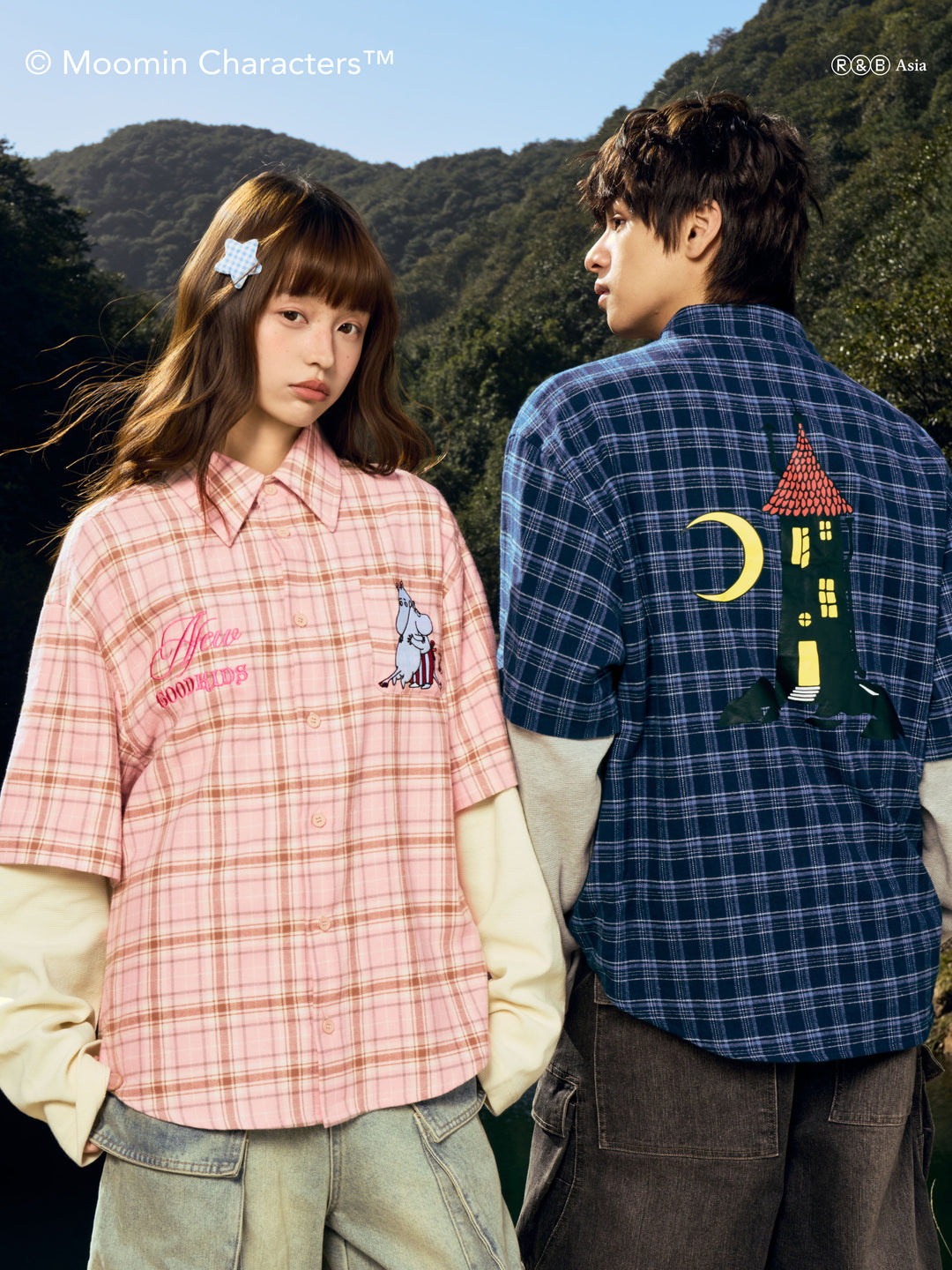 AFGK X MOOMIN "Plaid layered shirt"