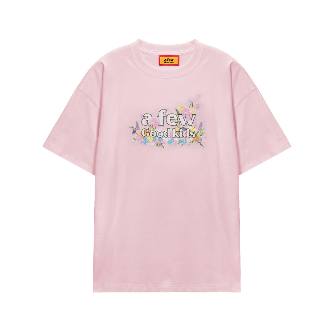 (AFGK) “Floral Embroidery Logo T-Shirt”