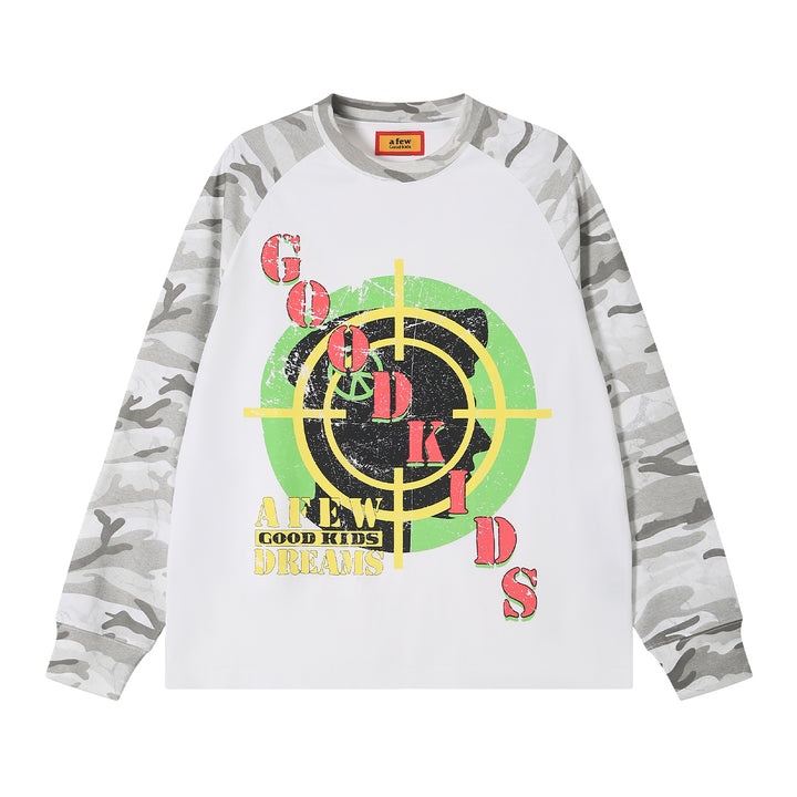 (AFGK) "Camo Patchwork Raglan Long Sleeve"