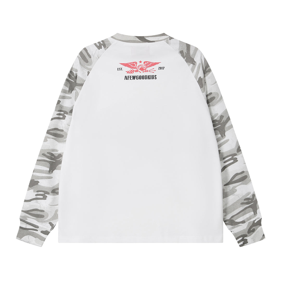 (AFGK) "Camo Patchwork Raglan Long Sleeve"