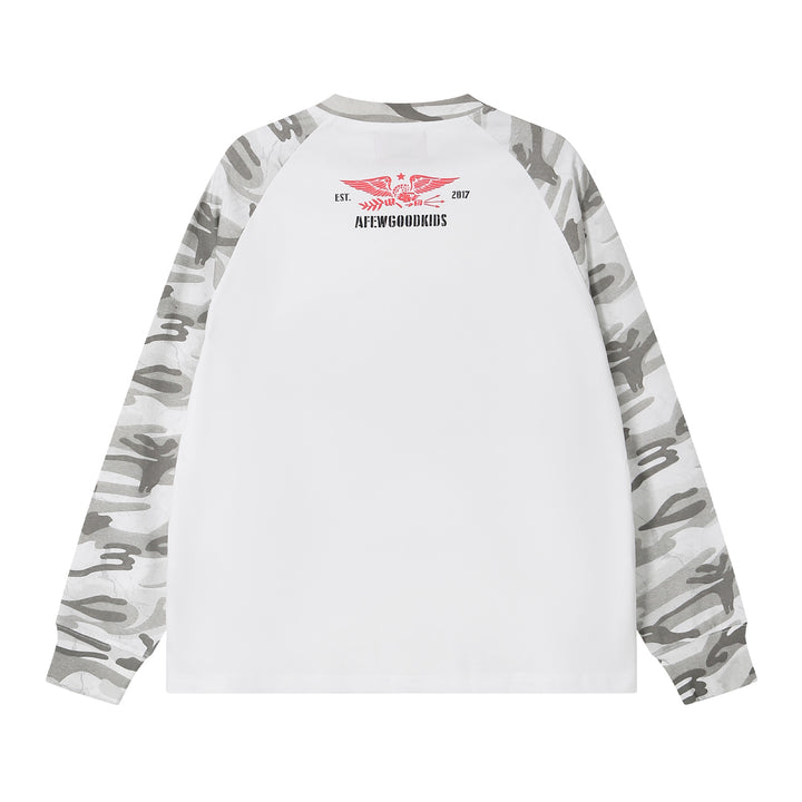 (AFGK) "Camo Patchwork Raglan Long Sleeve"