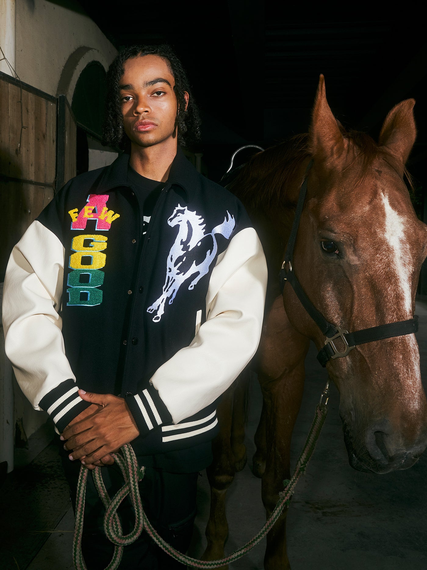 DONCARE(AFGK) “Horse logo varsity jacket”