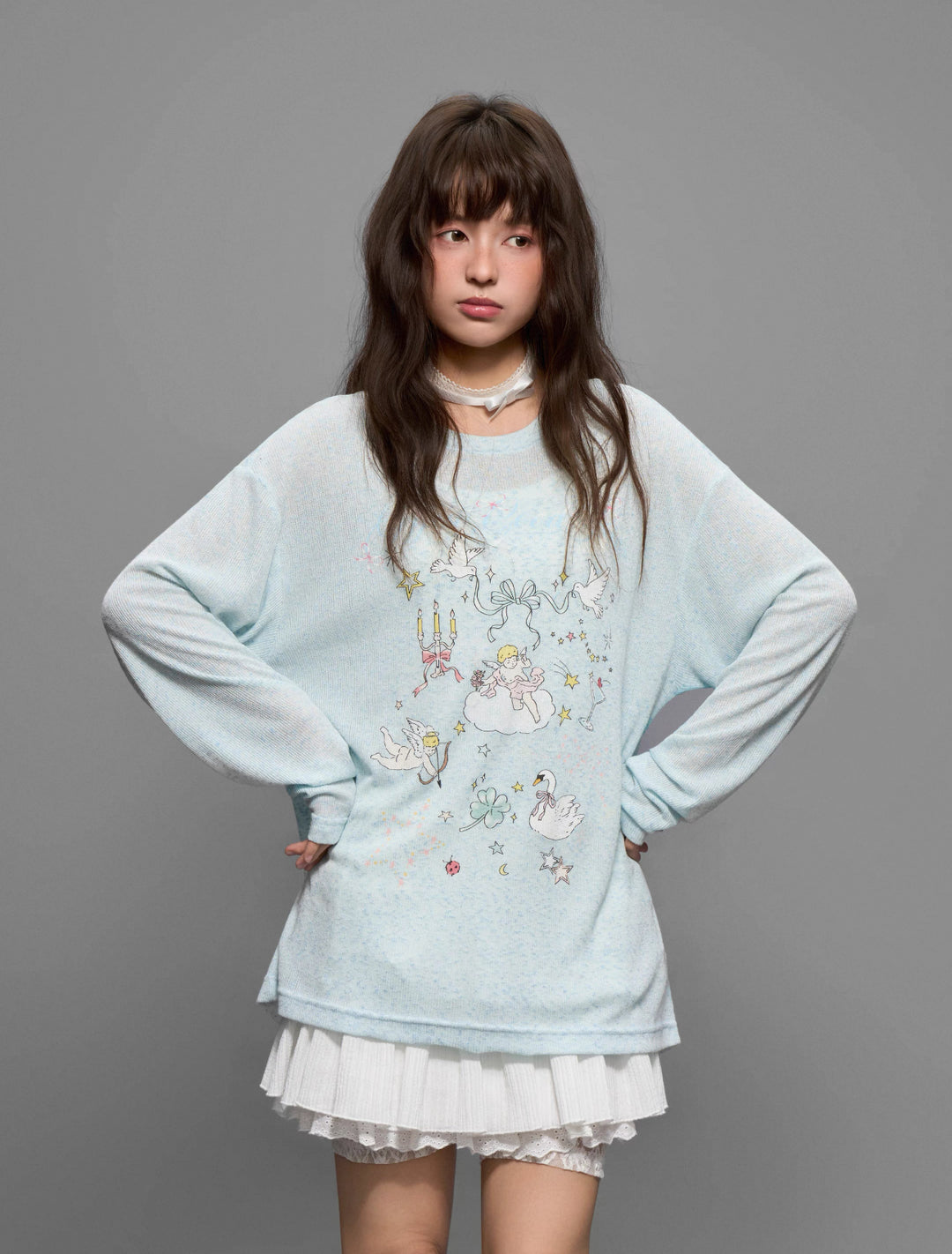 DONCARE(AFGK) "Cartoon logo sweatshirt"