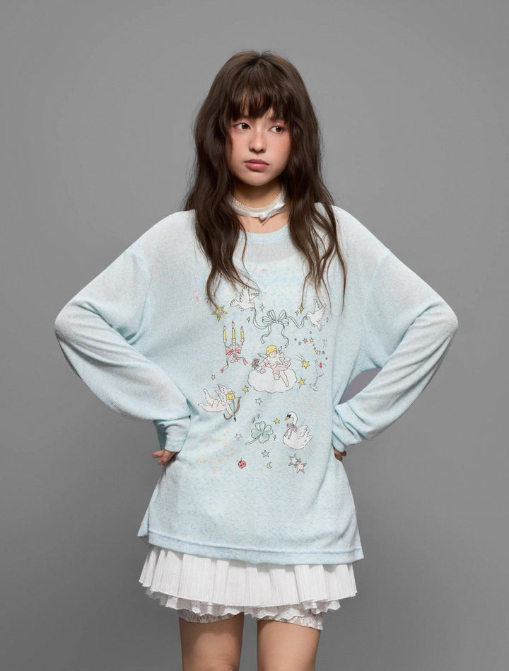 DONCARE(AFGK) "Cartoon logo sweatshirt"