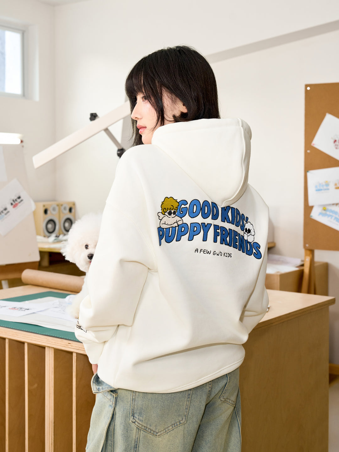 AFGK X TOMBONIA "Cupid puppy logo hoodie"