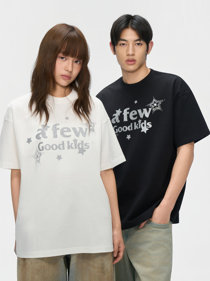 (AFGK) "Glitter Star Rhinestone Logo Tee”