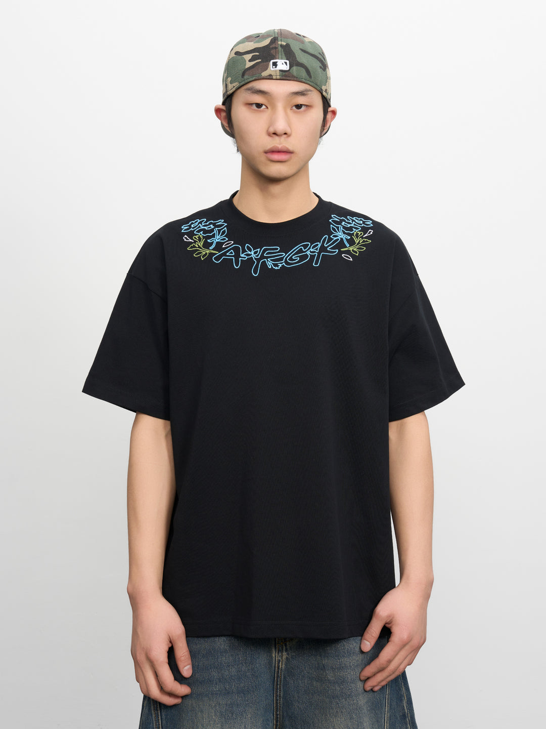 DONCARE(AFGK) "Floral logo tee"