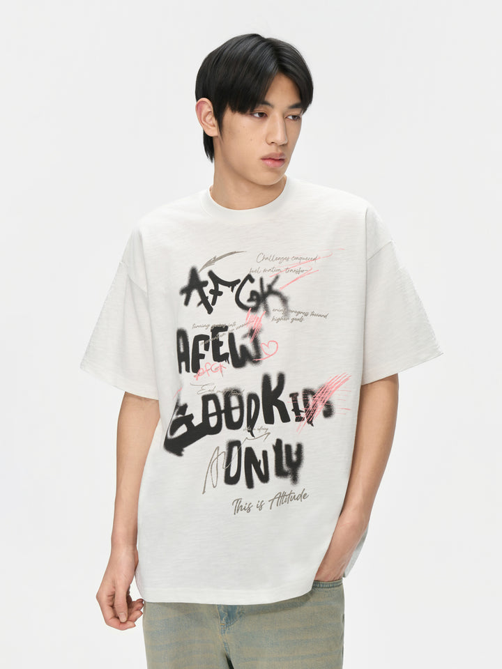(AFGK) "Graffiti Spray Logo Tee“
