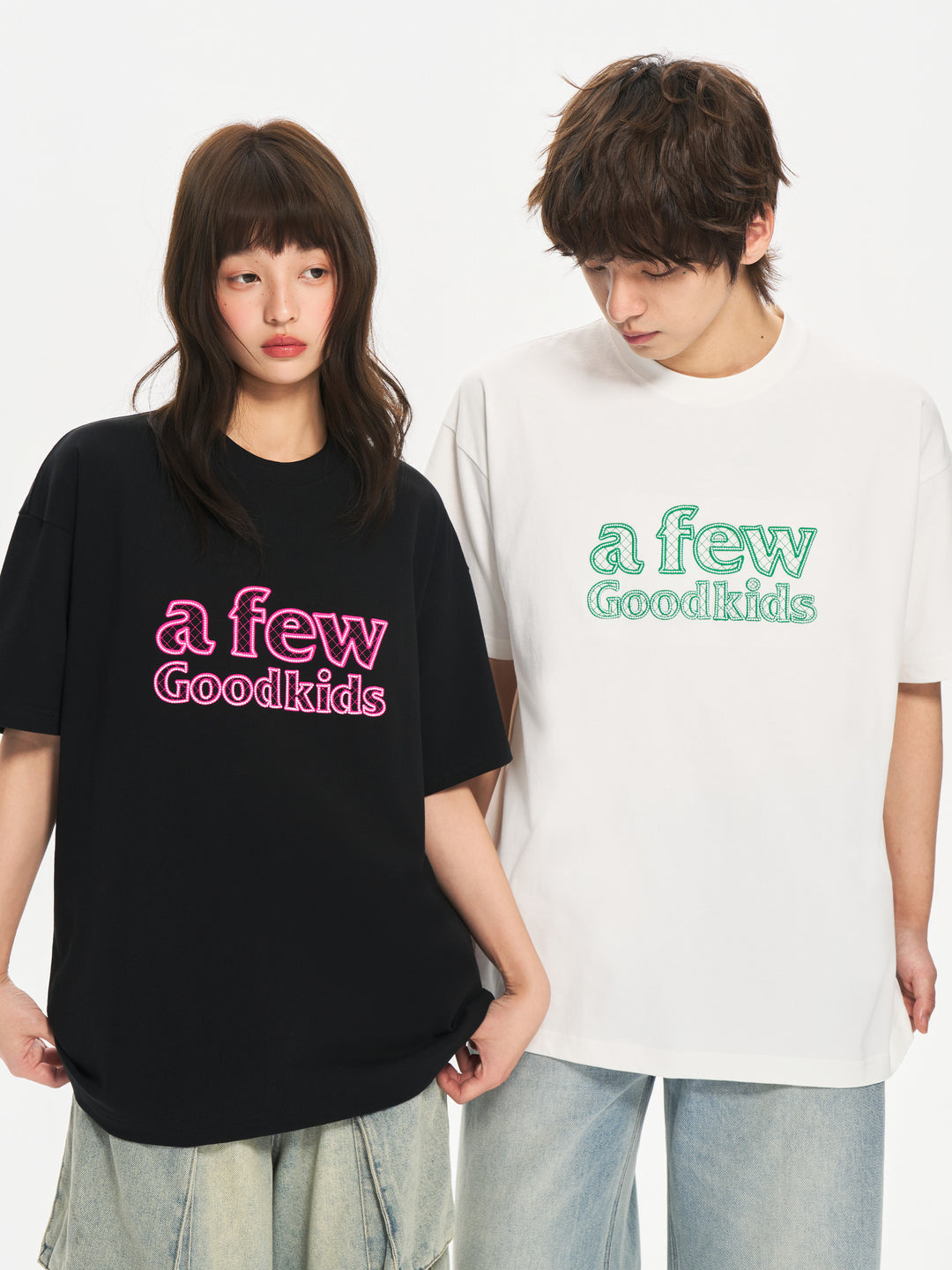 (AFGK) "Contrast Stitching logo T-shirt"
