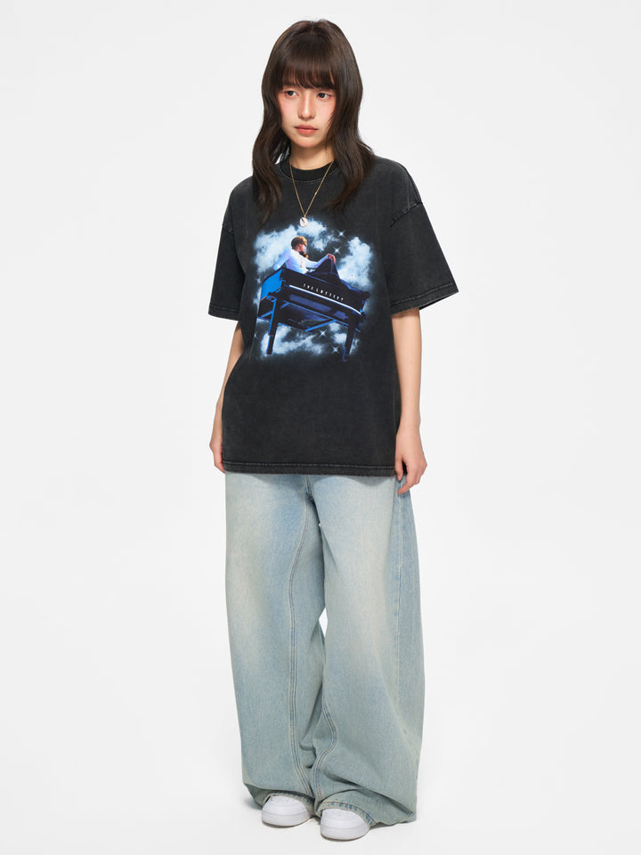 (AFGK) "The Lottery Tour Vintage Washed Graphic Tee"