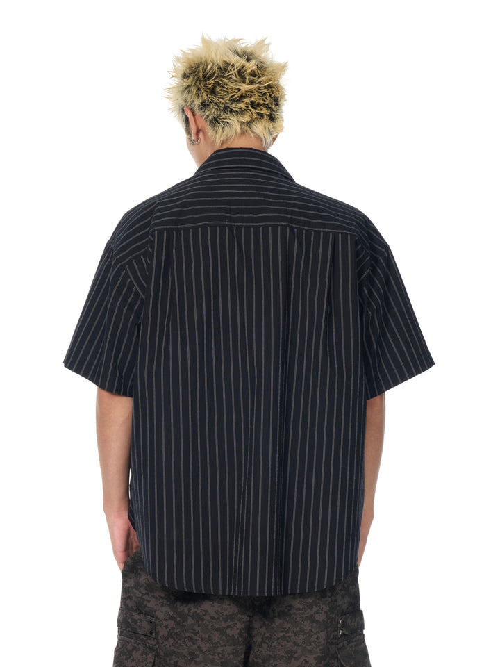 DONCARE(AFGK) "Stripe logo shirt"