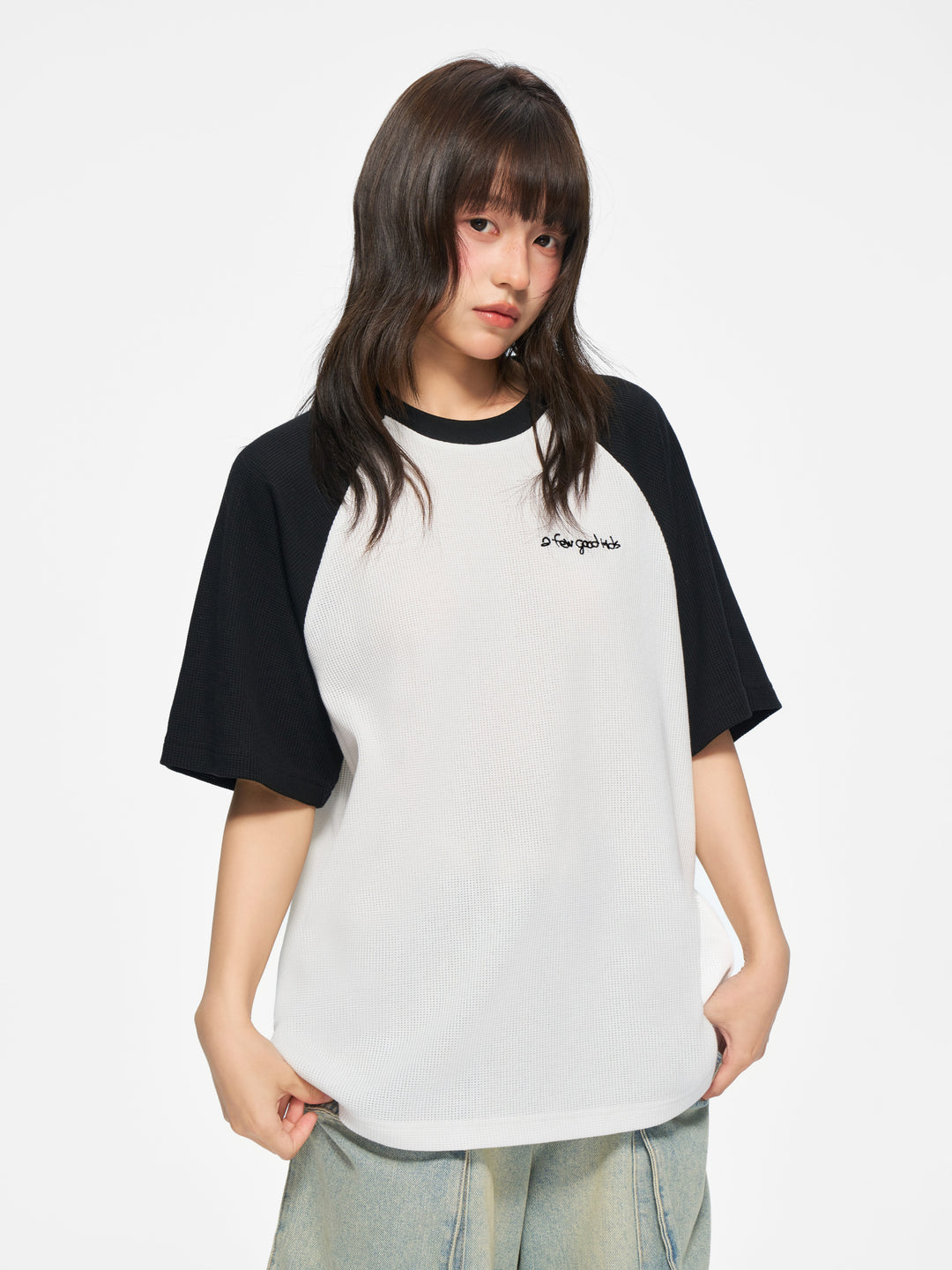 (AFGK) "Waffle Knit Raglan Tee"