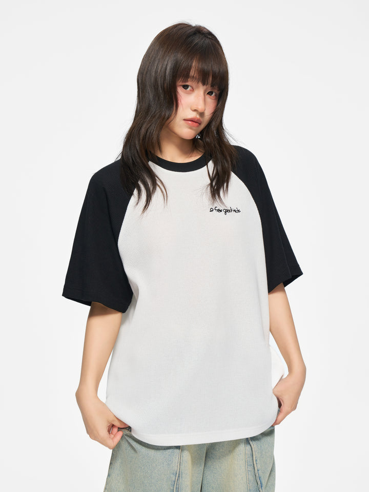 (AFGK) "Waffle Knit Raglan Tee"