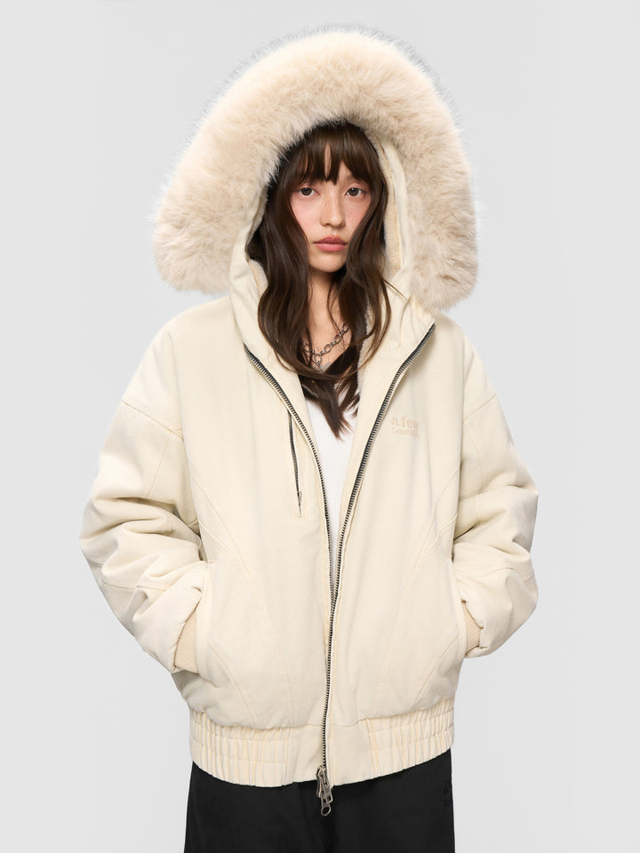 DONCARE(AFGK) "Paneled fur jacket"