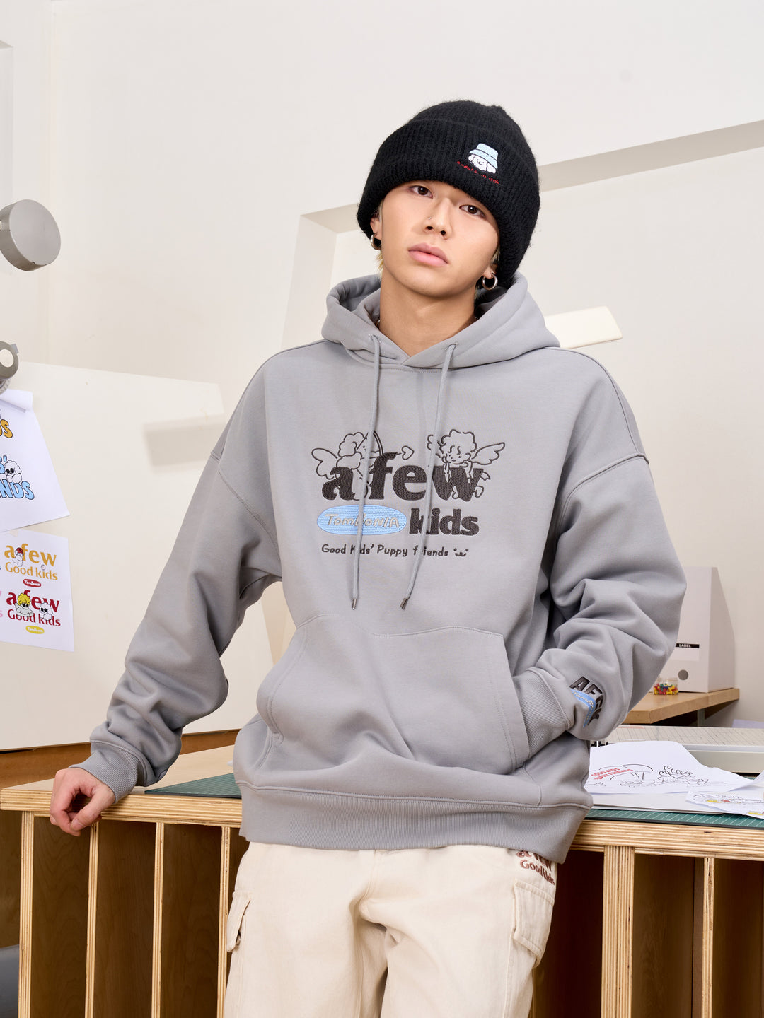 AFGK X TOMBONIA "Parachute puppy logo hoodie"