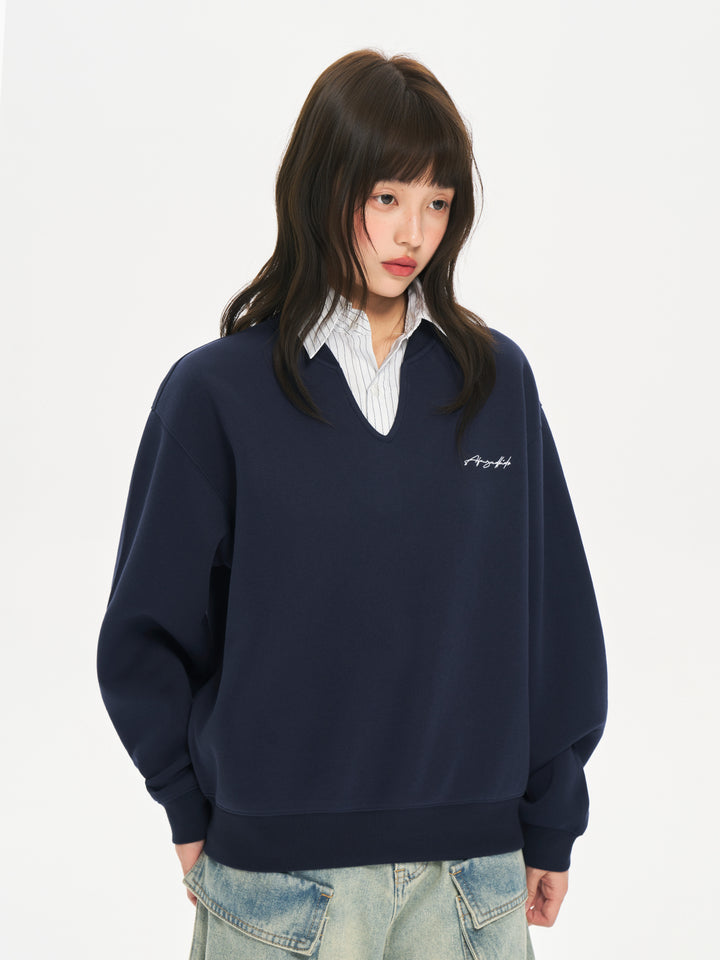 (AFGK) "Layered Collar Sweatshirt"