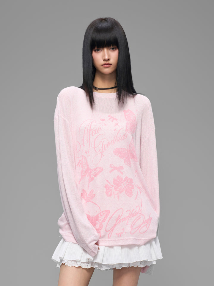 DONCARE(AFGK) "Butterfly logo sweatshirt"