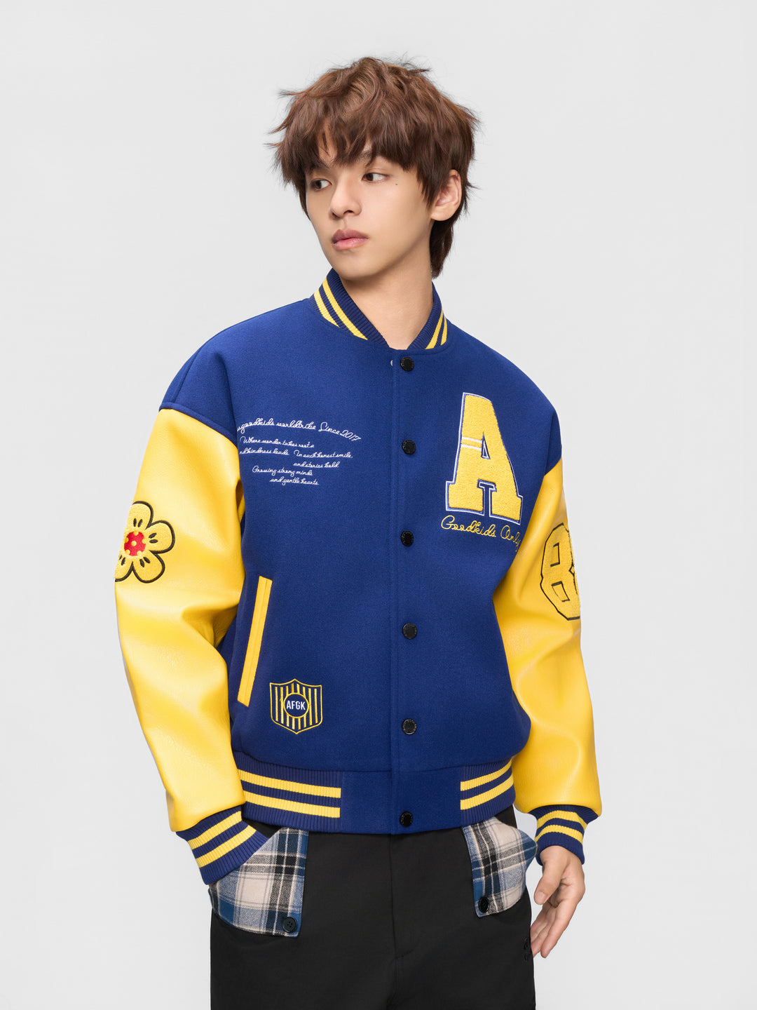 DONCARE(AFGK) "Logo badge varsity jacket"