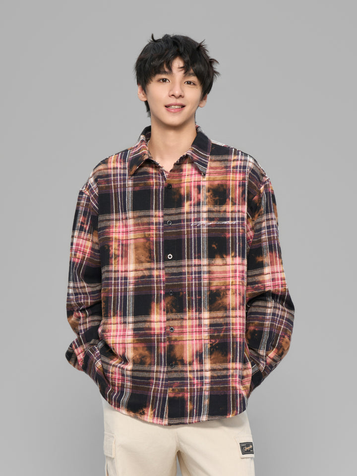Tie-dye check shirt